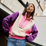 Sweat Emma col zippé oversize en coton bio - Perpète Perpète Hersée Paris 9