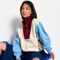 Sweat Emma col zippé oversize en coton bio - Perpète Perpète Hersée Paris 9