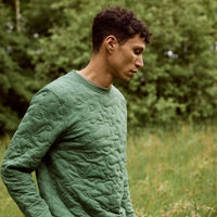 Sweat matelassé Bussy col rond vert coton recyclé - Faguo Faguo Hersée Paris 9