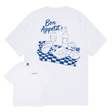 T-shirt Bon Appétit coton bio imprimé blanc - Homemade