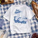 T-shirt Bon Appétit coton bio imprimé blanc - Homemade