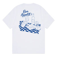 T-shirt Bon Appétit coton bio imprimé blanc - Homemade