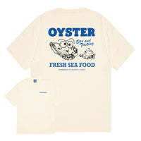 T-shirt Oyster coton bio imprimé crème - Homemade