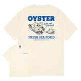 T-shirt Oyster coton bio imprimé crème - Homemade