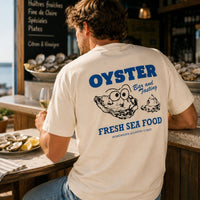 T-shirt Oyster coton bio imprimé crème - Homemade