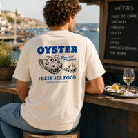 T-shirt Oyster coton bio imprimé crème - Homemade