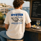 T-shirt Oyster coton bio imprimé crème - Homemade
