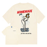 T-shirt Shower coton bio imprimé crème - Homemade