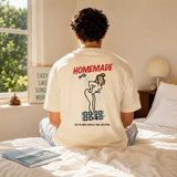 T-shirt Shower coton bio imprimé crème - Homemade
