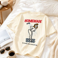 T-shirt Shower coton bio imprimé crème - Homemade