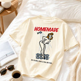 T-shirt Shower coton bio imprimé crème - Homemade