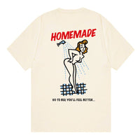 T-shirt Shower coton bio imprimé crème - Homemade