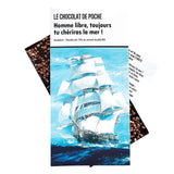Tablette-livre « Homme libre, toujours tu chériras la mer ! » Baudelaire - chocolat noir 74 % au Sarrasin Torréfié bio 80 g - Le Chocolat de Poche Le Chocolat de Poche Hersée Paris 9
