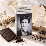 Tablette-livre « Mes étoiles au ciel avaient un doux frou-frou » - chocolat noir 74% au poivre bio 80g - Le Chocolat de Poche